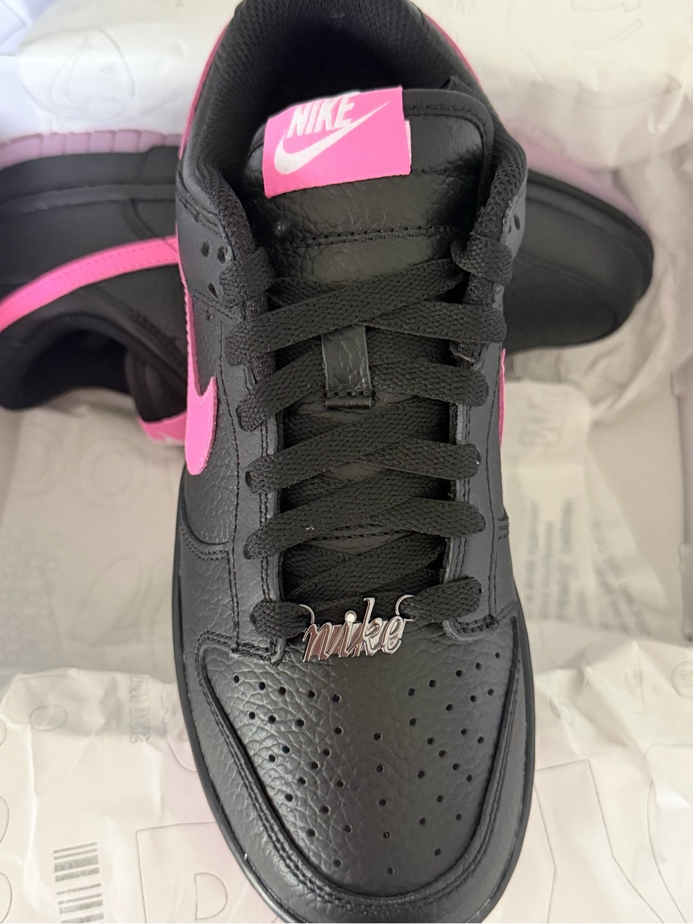 Vintage Penn State Nike Dunk Low — Black with Hot Pink Swoosh - Picture 2 of 4
